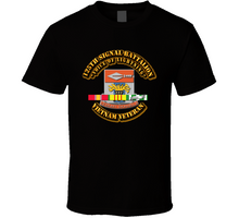 Load image into Gallery viewer, DUI - 125th Signal Battalion, &quot;Voice of Lightning&quot; with Vietnam Service Ribbons - T Shirt, Premium and Hoodie
