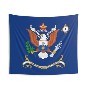 Indoor Wall Tapestries - 4th Battalion, 22nd Infantry Regiment - "Deeds, Not Words" - Regimental Colors Tapestry