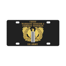 Load image into Gallery viewer, Army - Emblem - Warrant Officer 5 - CW5 w Eagle - Combat Veteran Classic License Plate
