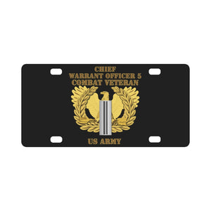 Army - Emblem - Warrant Officer 5 - CW5 w Eagle - Combat Veteran Classic License Plate