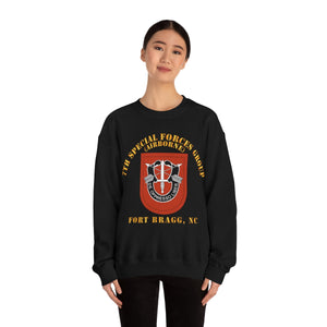 Unisex Heavy Blend Crewneck Sweatshirt -  Army - 7th Special Forces Group W Flash - Fbnc