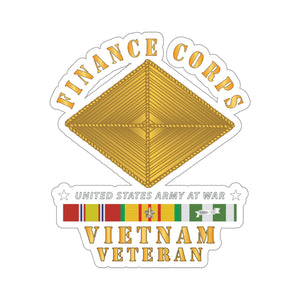 Kiss-Cut Stickers - Army - Finance Corps - Vietnam Vet w VN SVC X300