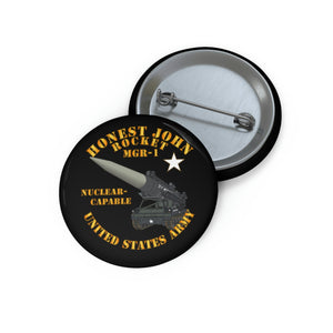 Custom Pin Buttons - Army - Artillery - Honest John Rocket - MGR1