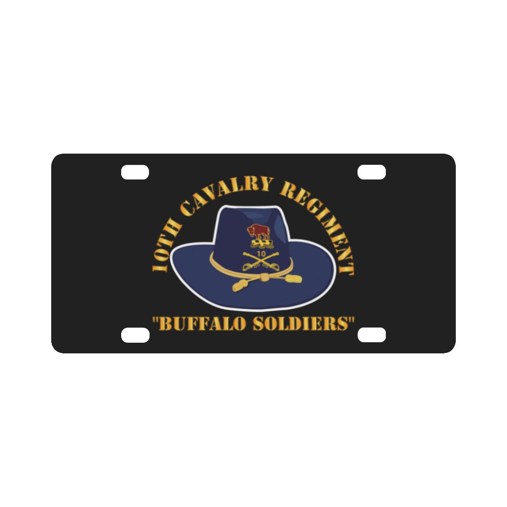 Army - 10th Cavalry Regiment w Cav Hat - Buffalo Soldiers Classic License Plate