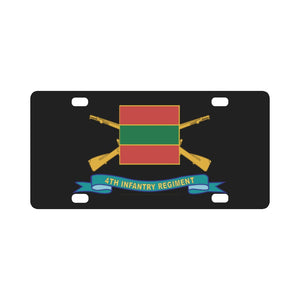 Army - 4th Infantry Regiment - DUI w Br - Ribbon X 300 Classic License Plate