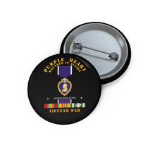 Load image into Gallery viewer, Custom Pin Buttons - Purple Heart - WIA w VN SVC
