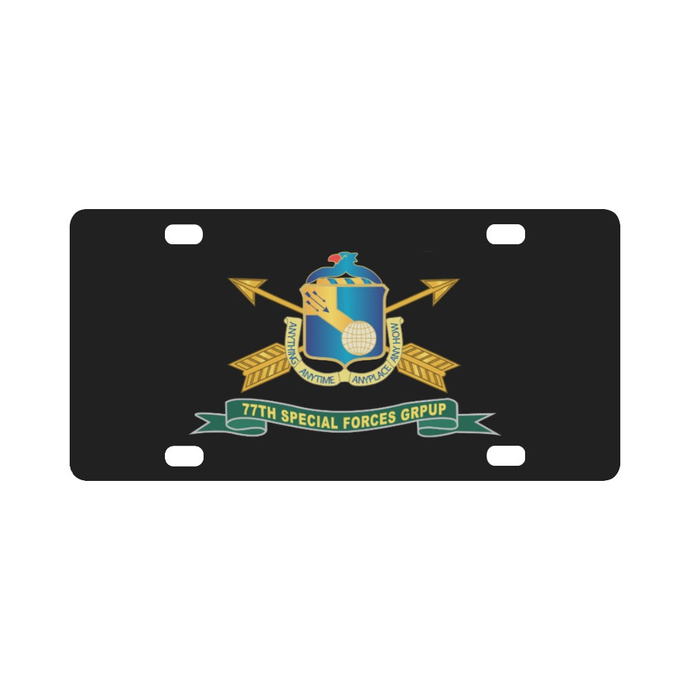 Army - 77th Special Forces Group - DUI - Br - Ribbon X 300 Classic License Plate