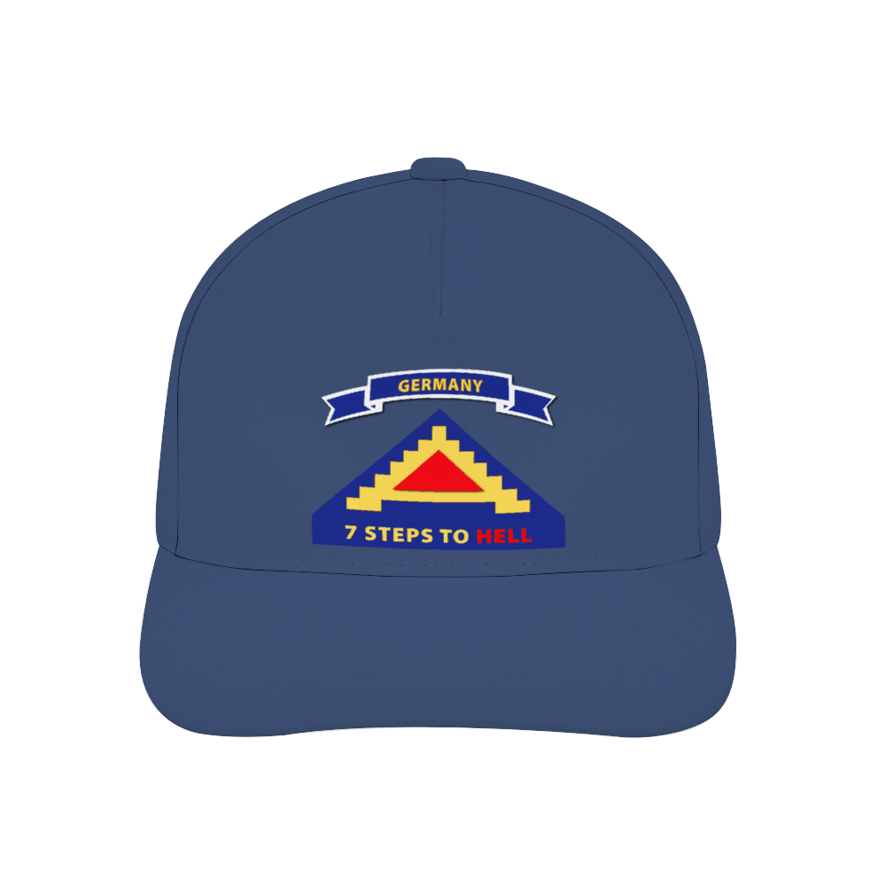 US 7th Army - 7 Steps to Hell w Germany Tab - TRUE NAVY AOP Unisex Adjustable Curved Bill Baseball Hat