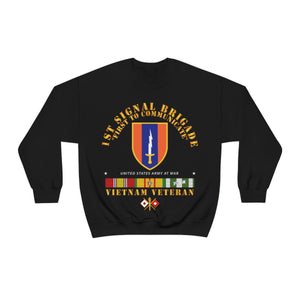 Unisex Heavy Blend Crewneck Sweatshirt - Army - 1st Signal Bde SSI w VN SVC