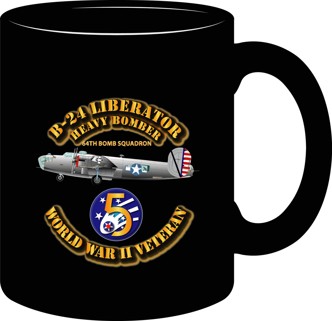 Army Air Corps - 43rd Bomb Group, 64th Bomb Squadron, 5th Air Force - B-24 Liberator Mug