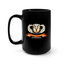 Load image into Gallery viewer, Black Coffee Mug 15oz - Army - 112th Signal Battalion w Airborne Badge - DUI -  Ribbon X 300
