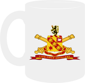 Army - 11th Field Artillery with Branch - Ribbon - Mug