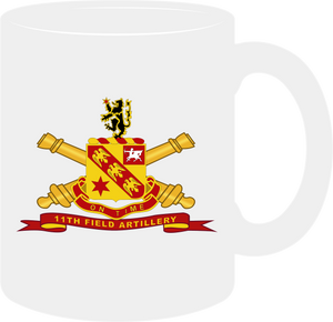 Army - 11th Field Artillery with Branch - Ribbon - Mug