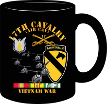Load image into Gallery viewer, Army - 17th Cavalry (Air CAv) - 1st  Cav Division with Service Ribbons - Mug
