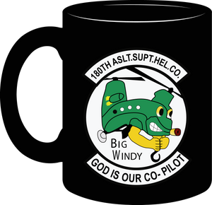Army - 180th Assault Support Helicopter Company - Big Windy - God is Co-Pilot - Mug