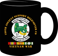 Load image into Gallery viewer, Army - 180th Assault Support Helicopter Company  wtih Vietnam Service Ribbons - Mug
