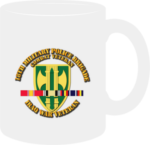 Army - 18th MP Bde - Iraq Vet  w SVC Ribbons - mug
