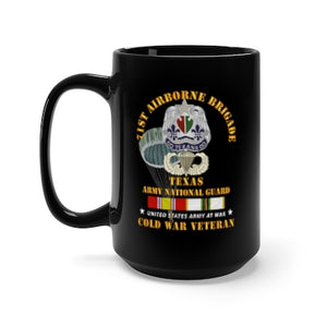 Black Mug 15oz - Army - 1st Airborne Brigade - TXARNG - Cold War Veteran w COLD SVC  X 300