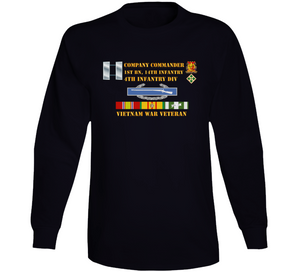 Army - 1st Battalion 14th Infantry - 4th Infantry Division - Company Commander - Vietnam Veteran Long Sleeve