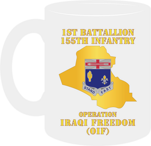 Army - 1st Battalion 155th Infantry - Operation Iraqi Freedom wtih Map - Mug