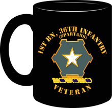 Load image into Gallery viewer, Army - 1st Battalion 36th Infantry Distinctive Unit Insignia - Spartans - Veteran - Mug
