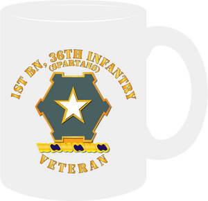 Army - 1st Battalion 36th Infantry Distinctive Unit Insignia - Spartans - Veteran - Mug