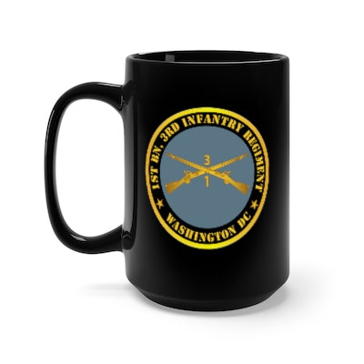 Black Mug 15oz - Army - 1st Bn 3rd Infantry Regiment - Washington DC w Inf Branch