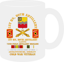 Load image into Gallery viewer, Army - 1st Battalion 80th Artillery - 72nd FA Brigade - Aschaffenburg Federal Republic of Germany with COLD Service Ribbons - Mug

