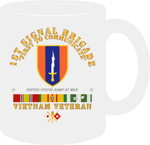 Load image into Gallery viewer, Army - 1st Signal Brigade Shoulder Sleeve Insignia with  Vietnam Service Ribbons   - Mug
