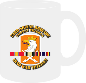 Army - 22nd Signal Bde - Iraq Vet  w SVC Ribbons - mug