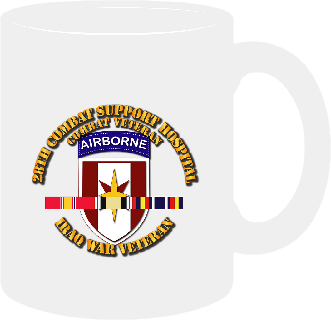 Army - 28th Cbt Sup Hospital - Iraq Vet  w SVC Ribbons  - mug