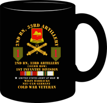 Load image into Gallery viewer, Army - 2nd Battalion, 33rd Artillery, 1st Infantry Division, Germany with COLD War Service Ribbon - Mug
