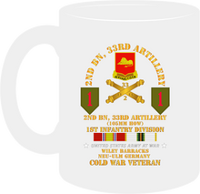 Load image into Gallery viewer, Army - 2nd Battalion, 33rd Artillery, 1st Infantry Division, Germany with COLD War Service Ribbon - Mug
