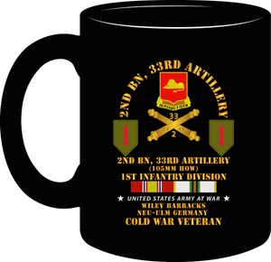Army - 2nd Battalion, 33rd Artillery, 1st Infantry Division, Germany with COLD War Service Ribbon - Mug