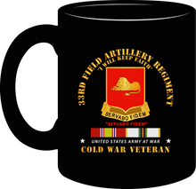 Load image into Gallery viewer, Army - 33rd Field Artillery Regiment, with Cold War, Vietnam Service Ribbon - Mug
