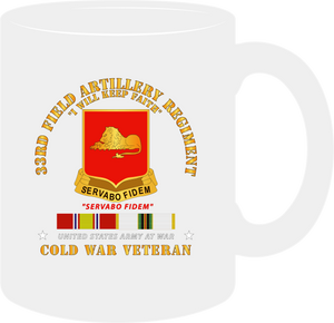 Army - 33rd Field Artillery Regiment, with Cold War, Vietnam Service Ribbon - Mug