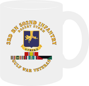 Army - 3rd Battalion 502nd Infantry - Desert Storm with Service Ribbons- Mug