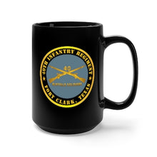 Load image into Gallery viewer, Black Mug 15oz - Army - 40th Infantry Regiment - Buffalo Soldiers - Fort Clark, TX w Inf Branch
