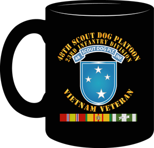 Army - 48th Infantry Scout Dog Platoon Tab, 23rd Infantry Division, Shoulder Sleeve Insignia, with Vietnam Service Ribbon - Mug