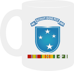 Army - 48th Infantry Scout Dog Platoon Tab, 23rd Infantry Division, Shoulder Sleeve Insignia, with Vietnam Service Ribbon without Text - Mug