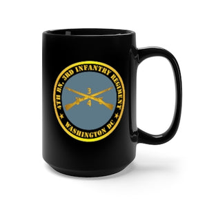 Black Mug 15oz - Army - 4th Bn 3rd Infantry Regiment - Washington DC w Inf Branch