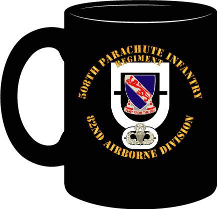 Army -  508th Parachute Infantry Regiment - Distinctive Unit Insignia - Master wo Drop Shadow - Mug