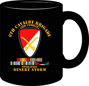 Army - 6th Cavalry Brigade with Desert Storm Service Ribbons Including the Armed Forces Expeditionary Medal Ribbon - Mug