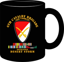 Load image into Gallery viewer, Army - 6th Cavalry Brigade - Desert Storm with Service Ribbons - AFEM with Arrow - Mug
