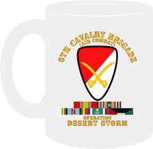 Load image into Gallery viewer, Army - 6th Cavalry Brigade with Desert Storm, Armed Forces Expeditionary Medal Ribbon and Arrowhead - Mug
