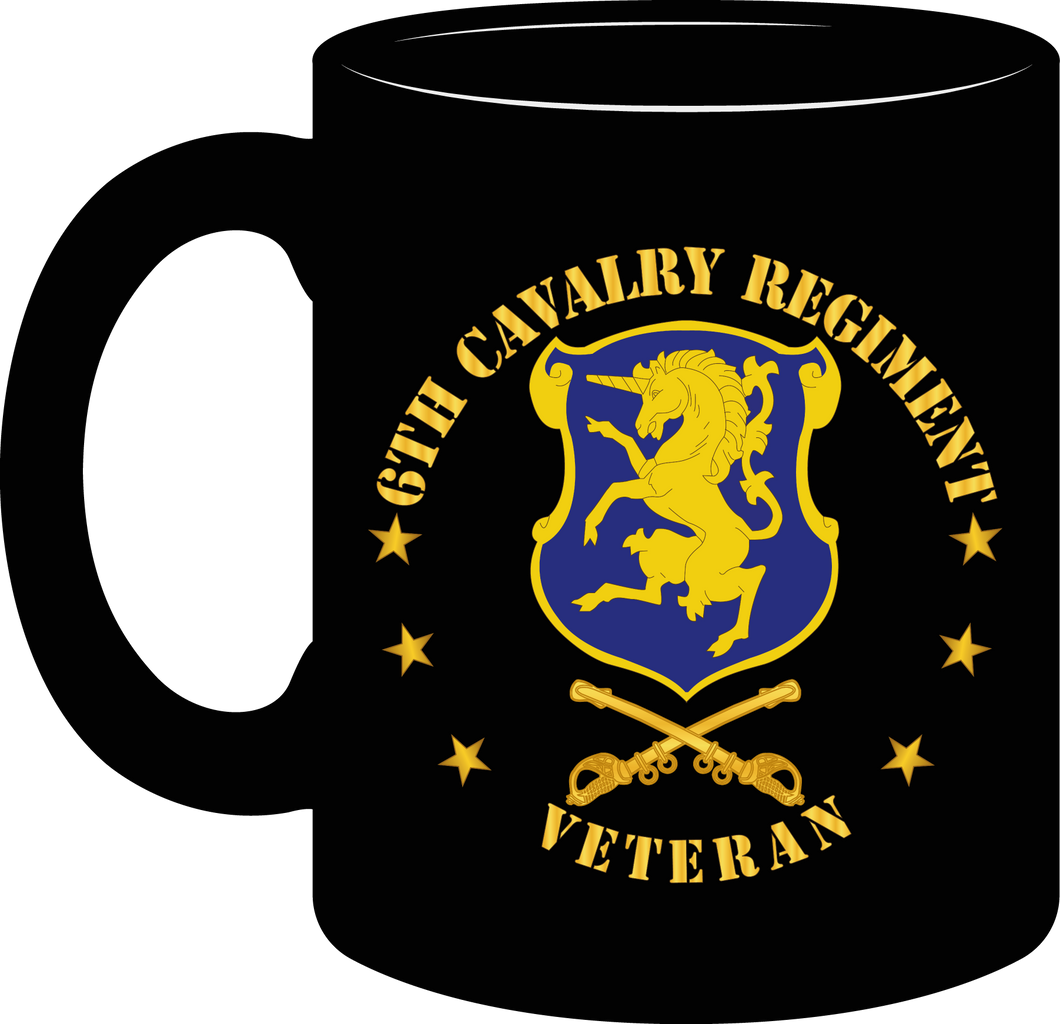 Army - 6th Cavalry Regiment Veteran w Cav Branch - Mug