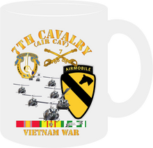 Load image into Gallery viewer, Army - 7th Cavalry (Air Cav) - 1st  Cav Division with Service Ribbons - Mug
