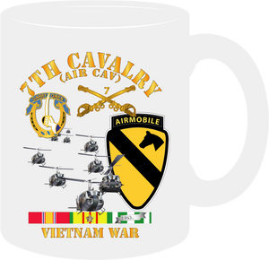 Army - 7th Cavalry (Air Cav) - 1st  Cav Division with Service Ribbons - Mug