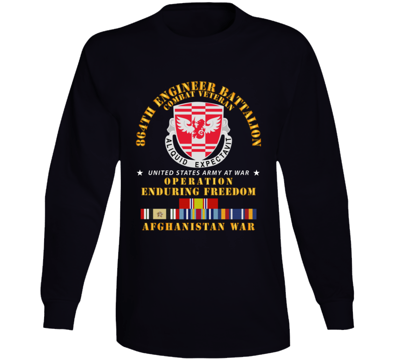 Army - 864th Eng Bn - Enduring Freedom Veteran W Afghan Svc Long Sleeve