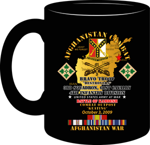 Army - Battle Kamdesh COP Keating - 61st Cavalry with AFGHANISTAN Service Ribbons - Forget - Mug